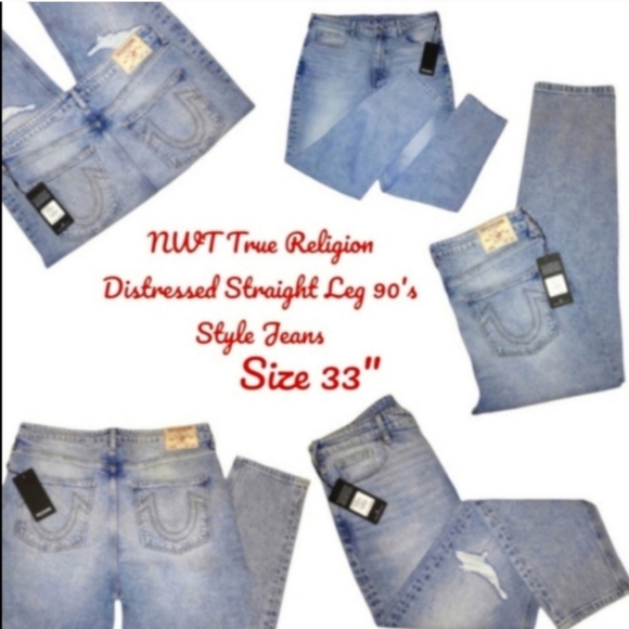 NWT True Religion Special Edition High-Rise Straight Leg 90's Style Jeans 👖🆕 - Picture 8 of 9